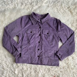 L.L. Bean Vintage Purple Cotton Velvet Jacket, size M